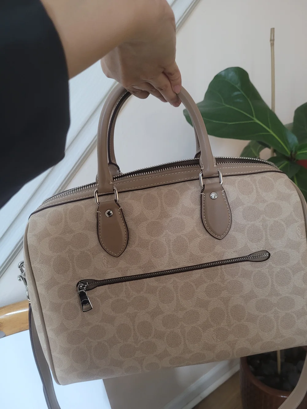 Coach Large Rowan Satchel Bag in Signature Canvas CV959 - Picture 14 of 16